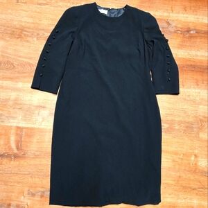 🇺🇸Vintage Lourdes Chavez Black Sheath Dress with Crew Neck  Size 12
